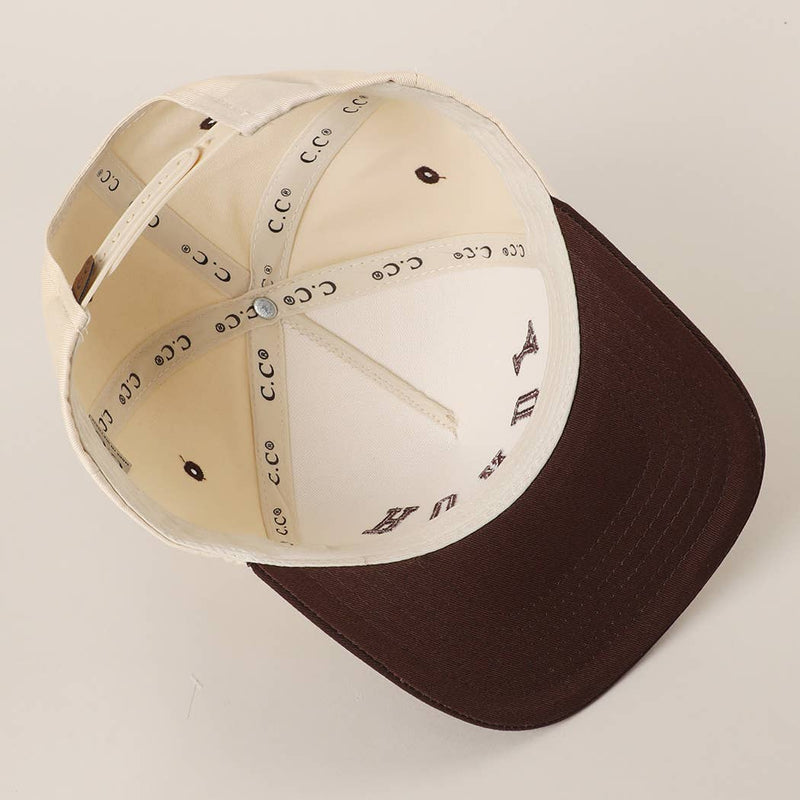 ROWDY Upside Down Embroidered Two-Tone Trucker in brown