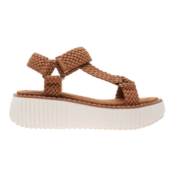 Braided strap platform sandal