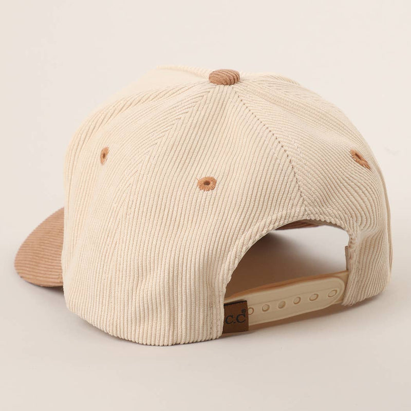 COULD BE MEANER Embroidered Corduroy Trucker Hat: BROWN / One Size