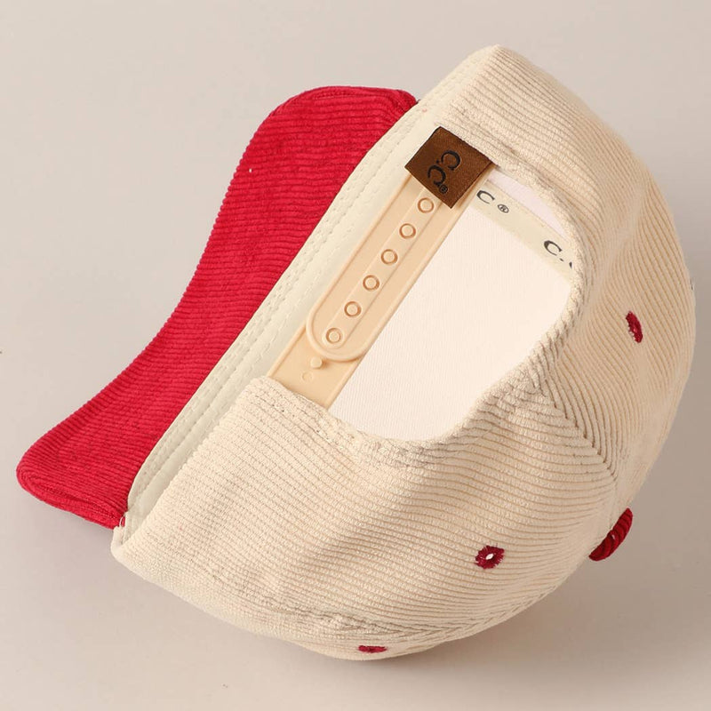 Put It On My Cowboy's Tab Two-Tone Corduroy Cap: Black / ONE SIZE