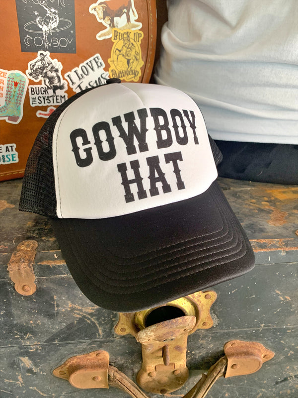 Cowboy Hat black & white foam trucker hat