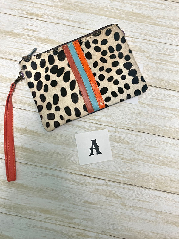 Evie Striped Leather & Hair on Hide Wristlet/Crossbody