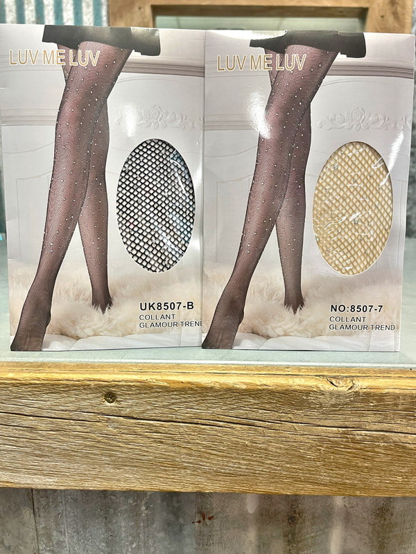 Rhinestone Fishnet Tights