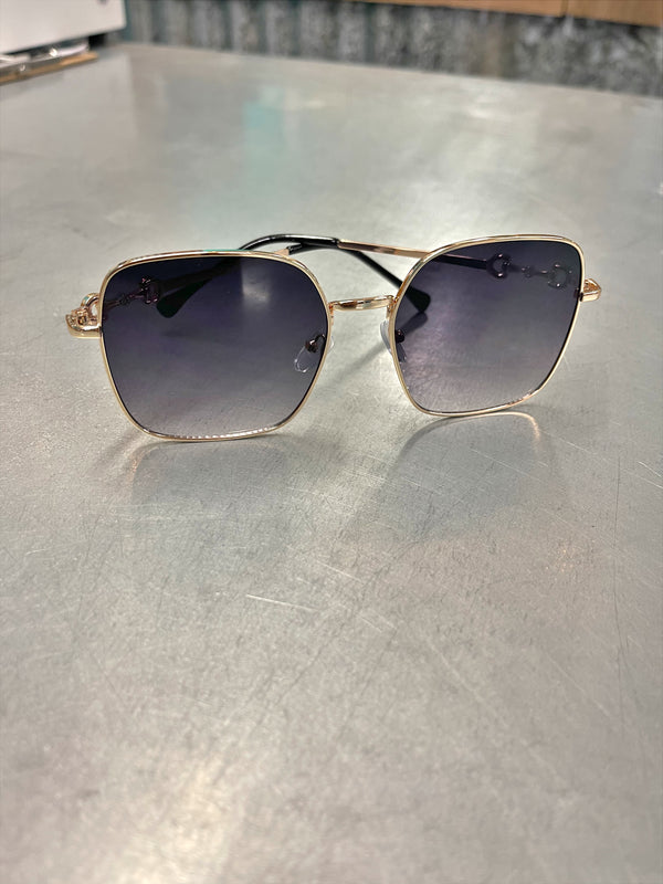 Venice Black Square Framed Sunglasses