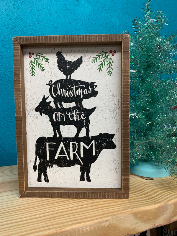 Christmas on the Farm inset box sign