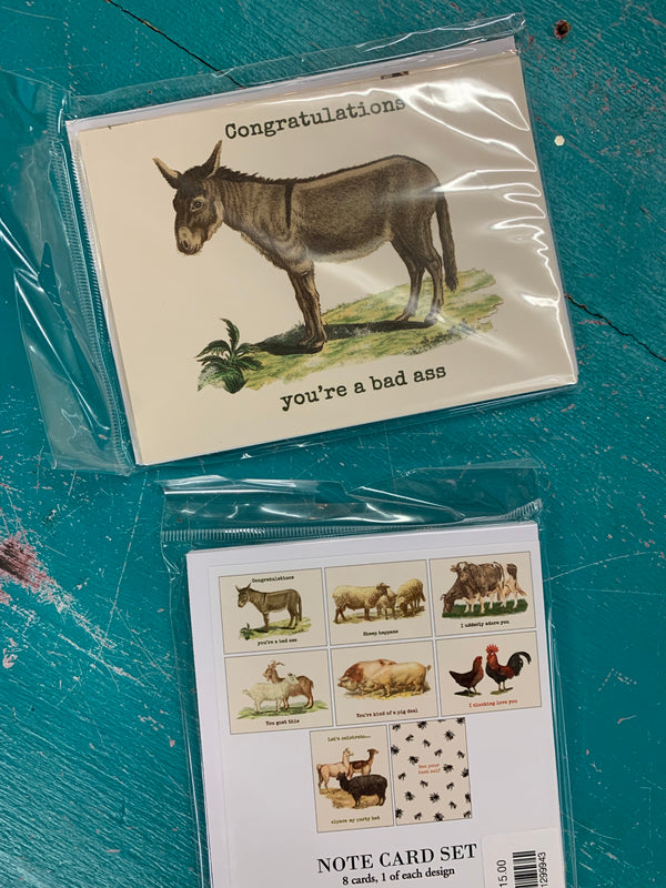 Farm Animal Puns Note Card Set