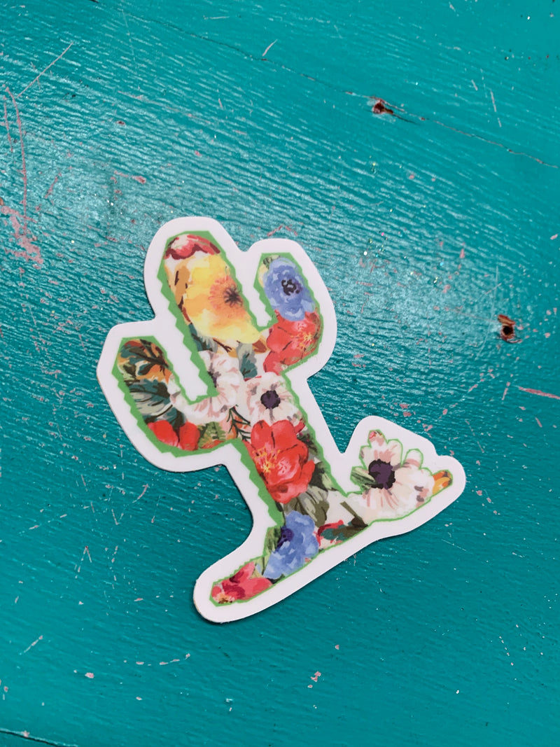 Floral Cactus sticker