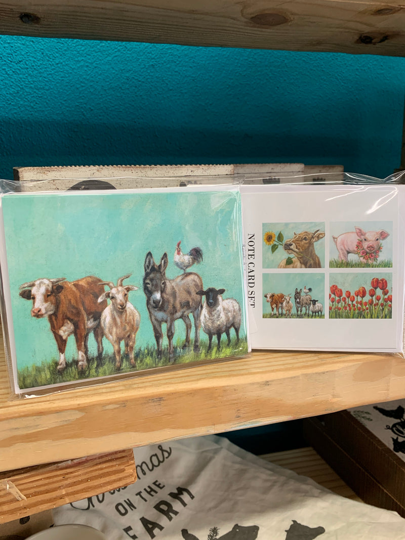 Farm animal note card set